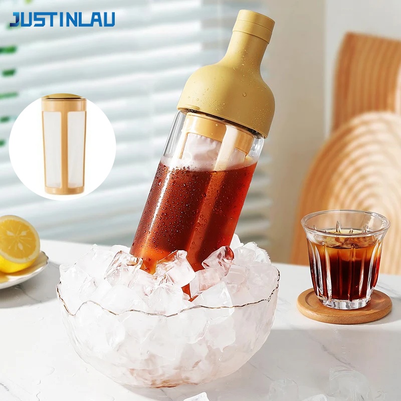 Pothos - JUSTINLAU 1L Kaltbrüh-Kaffeekanne Früchtetee-Brühkanne mit Filtersieb