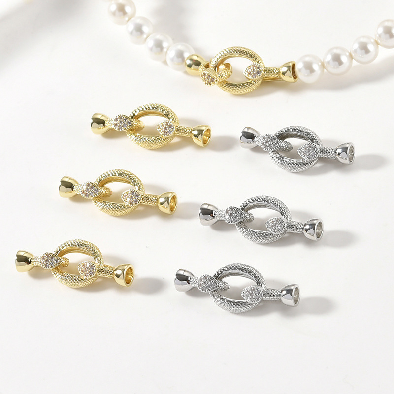 Snake Plant - 14K Echtgold Farbbeständiger Ovaler Schlangenkopf Karierter