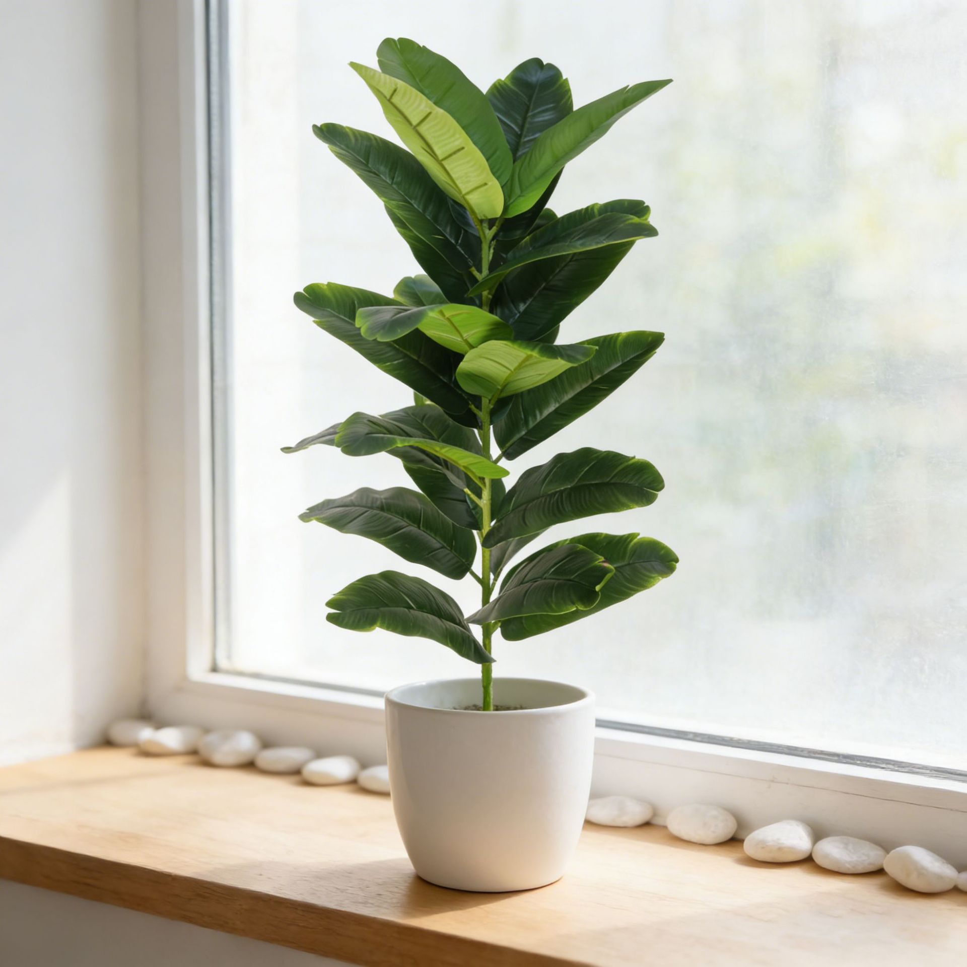 Fiddle Leaf Fig - Großer künstlicher Geigenfeigenbaum aus Kunststoff, künstliche