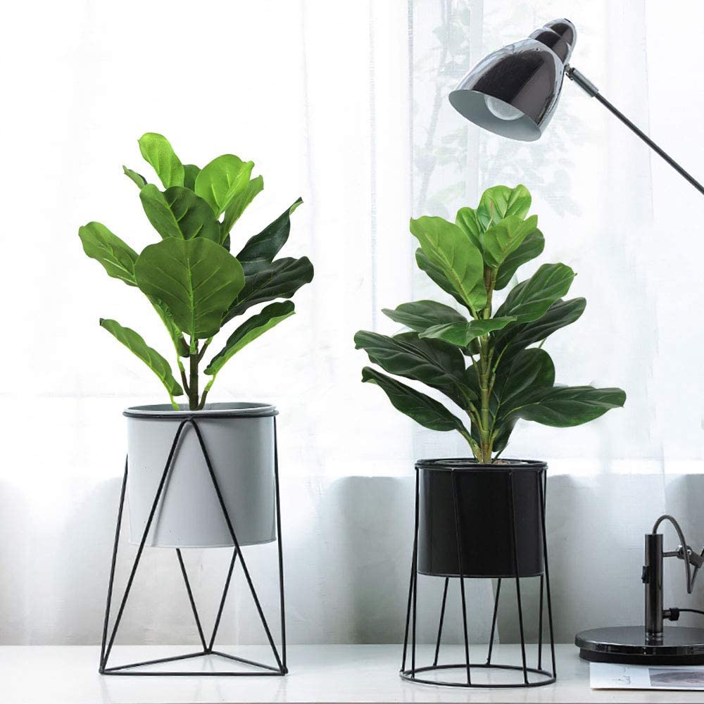 Fiddle Leaf Fig - AB33-2 Stück künstlicher Geigenblattfeigenbaum 19,6 Zoll