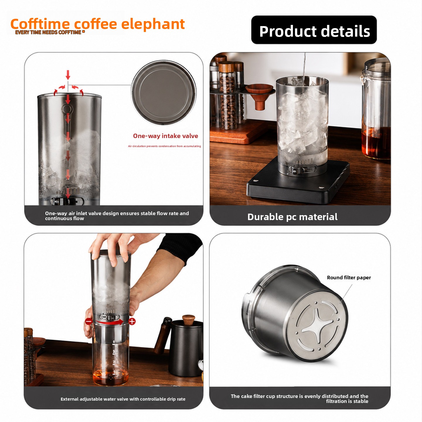 450ml Kaltbrau-Kaffeemaschine, – Pothos Bewertung und Preis