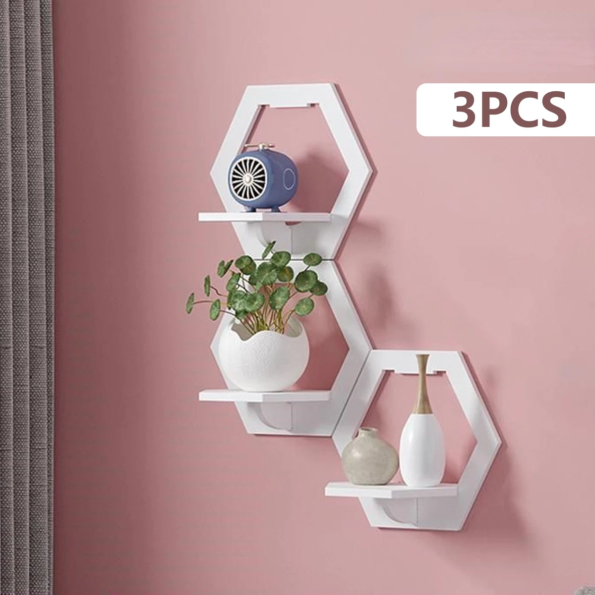 3Pcs Hexagon Wand Regal Schlag – Terracotta Pot Bewertung und Preis