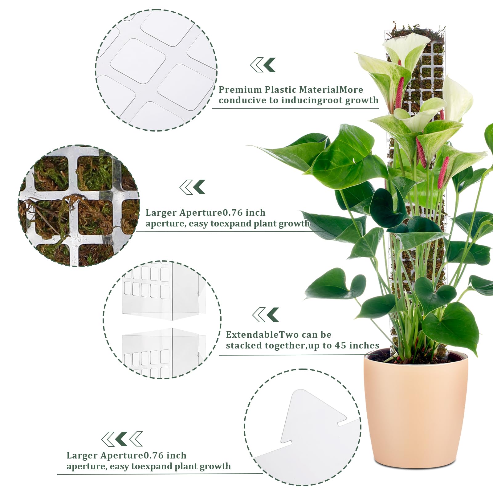 Stapelbare Kunststoff-Moosstan – Plant Support Stake Bewertung und Preis