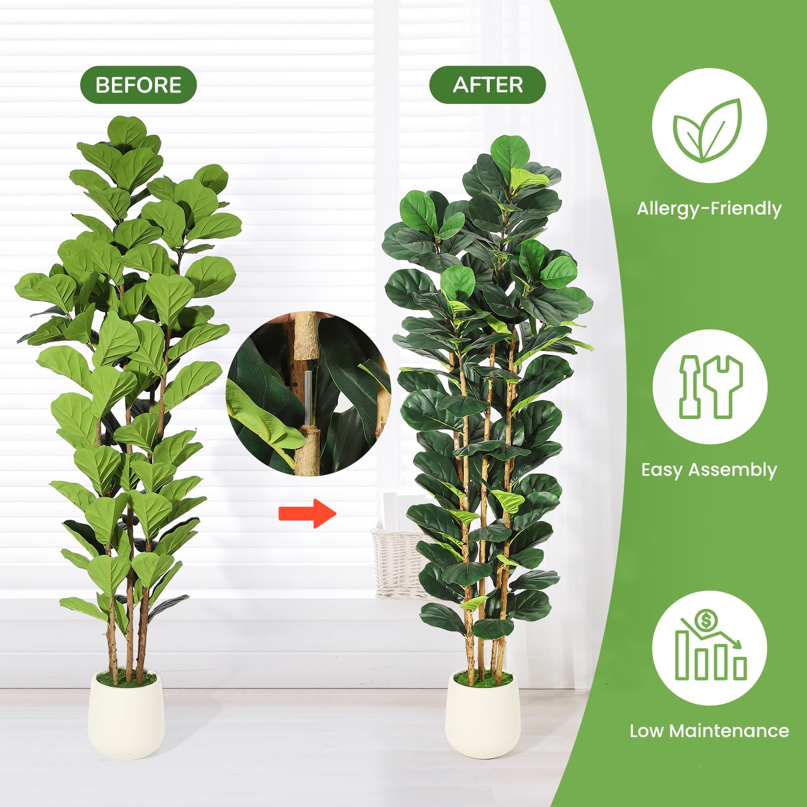 Künstlicher Fiddle-Leaf-Fig-Ba – Fiddle Leaf Fig Bewertung und Preis
